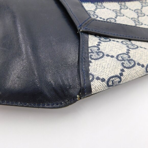 Gucci Foldover Guccissima Envelope Clutch | Vintage | Leather Trim | VGUC - Picture 10 of 14